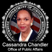 Graphic including photograph of Cassandra Chandler and FBI Seal