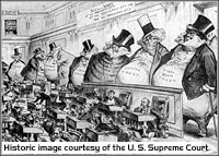 Historical political cartoon regarding corporate monopolies