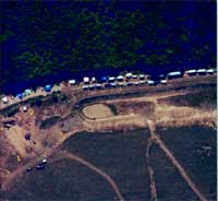 Photograph of aerial view of 9 1 attack in Pennsylvania