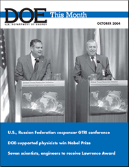 Image: Cover of DOE This Month, October 2004 Edition