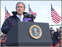 Photo of President Bush speaks.