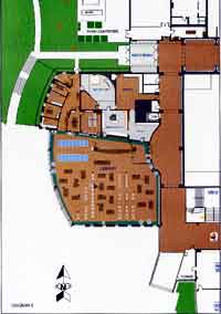 Graphic showing a scale diagram of Columbine High School in Littleton, Colorado