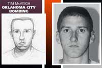 Graphic showing McVeigh composite drawing and photograph