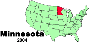 United States map showing the location of Minnesota