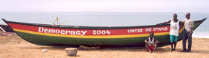 artisanal fishing boat on Lumley Beach, Freetown