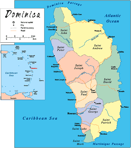 map of Dominica