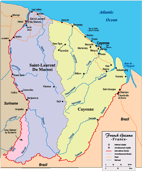 map of French Guiana