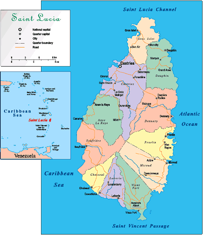 map of Saint Lucia