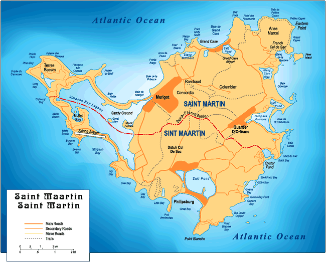 map of Saint Martin