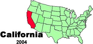 United States map showing the location of California