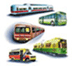Safety and Security Logo, represented by various modes of transportation (heavy rail, light rail, bus, trolley, etc.).
