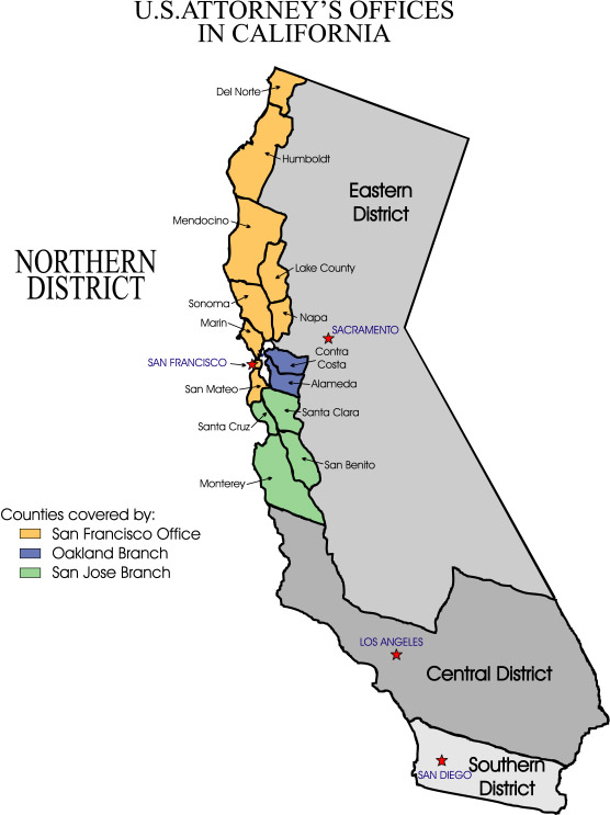 Northern District of California Jurisdiction Map