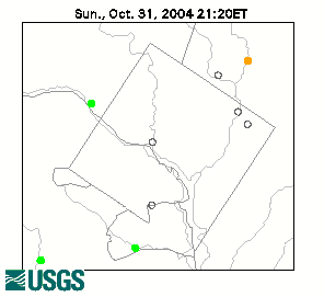 Stream gage levels in Dist. of Columbia, relative to 30 year average.
