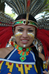 American Indian woman dressed in festive costume