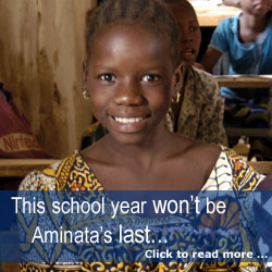 Click to Read More - This school year won't be Aminata's last (Photo of Aminata, a young school girl in Mali.)