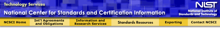 Technology Services, National Center for Standards and Certification Information, NIST
