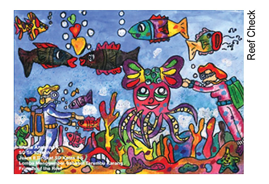Coral reef poster created by child in Bali