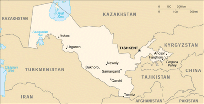 gif image - Uzbekistan country map