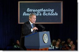 President George W. Bush delivers remarks on education at Hyde Park Elementary School in Jacksonville, Fla., Tuesday, Sept. 9, 2003. White House photo by Tina Hager.