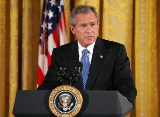 President George W. Bush speaks during a reception commemorating the 40th Anniversary of the Civil Rights Act at the White House on July 1, 2004. White House photo by Paul Morse.