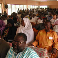 Participants at a local government town hall meeting