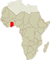 Location Map of Ghana